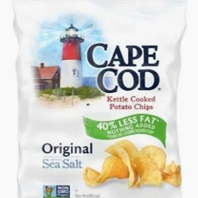 Cape Cod Original Sea Salt 40% Less Fat.