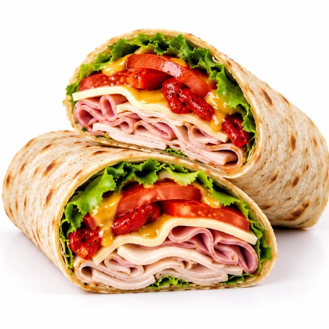 Ham And Honey Turkey Wrap.