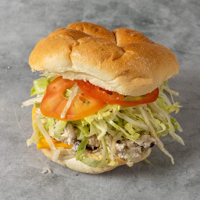 Our Homemade Chicken Salad on a Roll or a Hero.