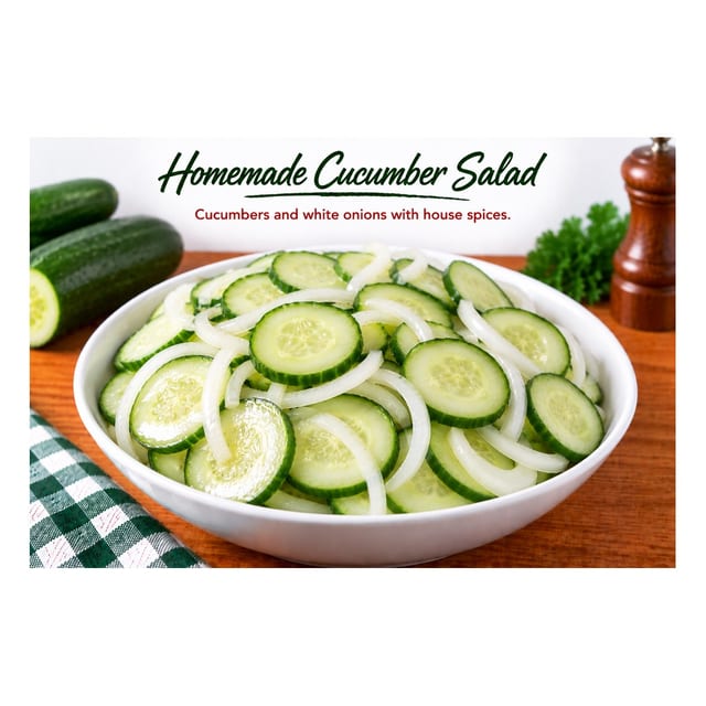 Homemade Cucumber Salad (0.25 lb. increments).