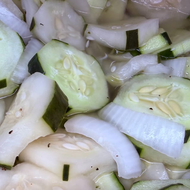 Home Made Cucumber Salad.