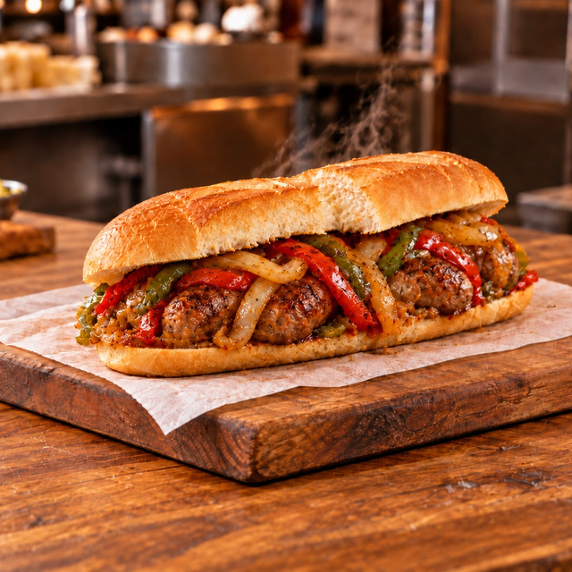 Sweet Sausage and Peppers Hero.
