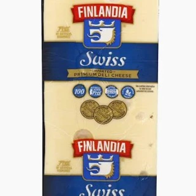Finlandia Deli Imported Swiss Cheese.