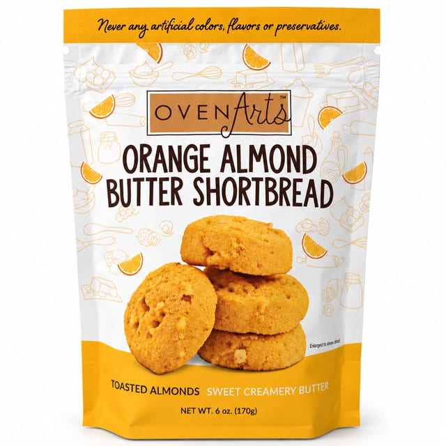 Ovenarts Orange Almond Butter Shortbread - 6 Oz..
