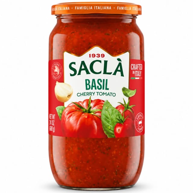 Sacla Basil Cherry Tomato - 24 Oz..