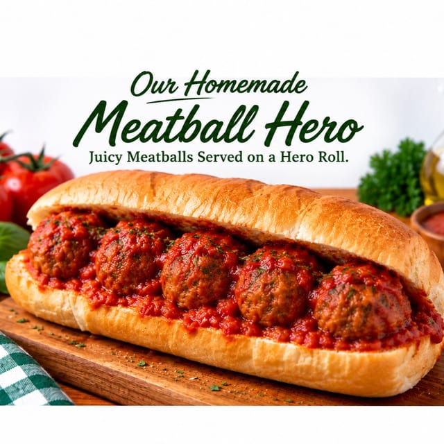 Our Homemade Meatball Hero.
