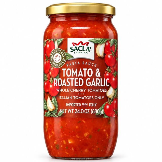 Sacla Tomato & Roasted Garlic Pasta Sauce - 24 Oz..