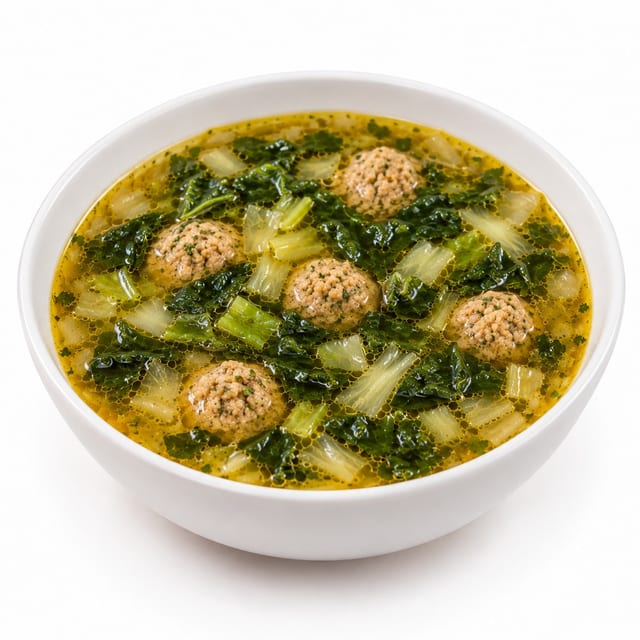 Escarole with Little Meatballs.